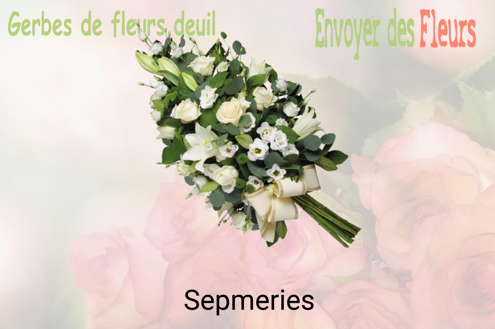 Gerbe de fleurs de deuil livrée à Sepmeries